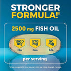 Viva Naturals Triple Strength Omega 3 Fish Oil Pills – 2500 mg High-Potency Formula with 2250 mg Omega 3 Fatty Acids (Including EPA, DHA, DPA) in rTG Form for Absorption – IFOS Certified, 90 Softgels
