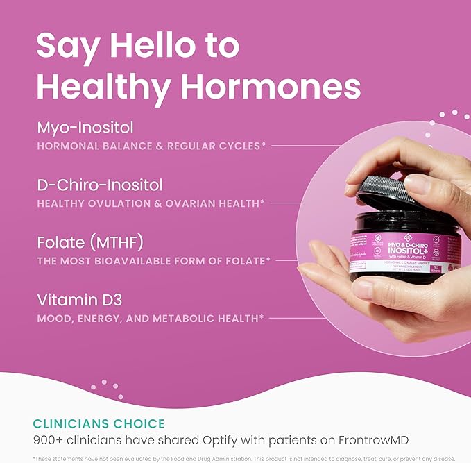Premium Inositol Supplement - Myo-Inositol and D-Chiro Inositol Powder Plus Folate and Vitamin D - Ideal 40:1 Ratio - Hormone Balance & Healthy Ovarian Support for Women - Vitamin B8 - 30 Day Supply