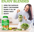 Simply Nature's Pledge - 90 Veggie Capsules- 2 Month Supply - Made with Whole Food Superfoods, Packed with Beta Carotene & 18 Different Vegetables - 100% Soy Free
