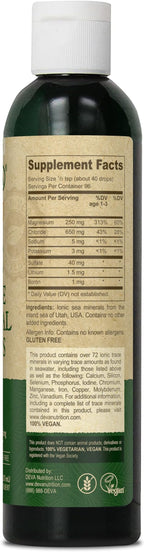 DEVA Vegan Ionic Trace Mineral Drops, Low Sodium, pH Balancing, 96-Day Supply, 8 Fl Oz