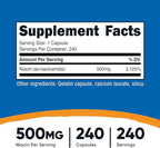 Nutricost Niacinamide (Vitamin B3) 500mg, 240 Capsules - Non-GMO, Gluten Free, Flush Free Vitamin B3 (Pack of 2)