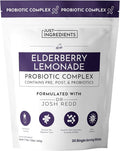 JUST INGREDIENTS Elderberry Lemonade 3-in-1 Probiotic Complex - Prebiotics, Probiotics & Postbiotics - 30 Sticks