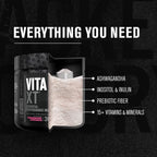 Jacked Factory Vita XT Performance Vitamin Powder - Daily Multivitamin Powder for Men with KSM-66 Ashwagandha, Prebiotic Fiber, Vitamin A, C, D, K, B6, B12, & More - Fruit Punch, 30Sv