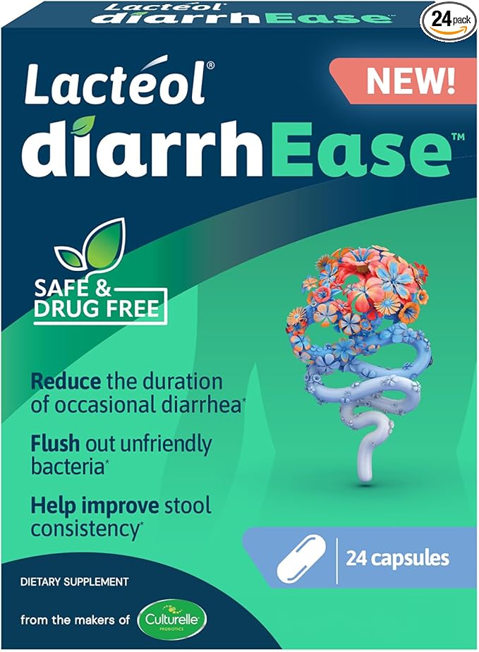 Lactéol diarrhEase- a Safe, Drug Free and clinically Tested postbiotic Strain That Helps soothes Occasional Digestive Upset and Shortens The Duration of Occasional Diarrhea, 24 Count