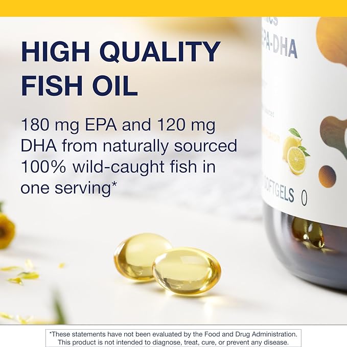 Metagenics OmegaGenics Fish Oil EPA-DHA 300-180 mg EPA & 120 mg DHA per Softgel - Supports Heart, Brain, Eye, Joint & Immune Health* - Non-GMO, Gluten-Free - GMP Certified Facility - 270 Softgels