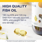 Metagenics OmegaGenics Fish Oil EPA-DHA 300-180 mg EPA & 120 mg DHA per Softgel - Supports Heart, Brain, Eye, Joint & Immune Health* - Non-GMO, Gluten-Free - GMP Certified Facility - 270 Softgels