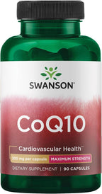 Swanson CoQ10 Cardiovascular and Cellular Energy Supplement for Heart-Health-Conscious Adults Seeking Antioxidant Support - 200 mg (90 Vegan Capsules)