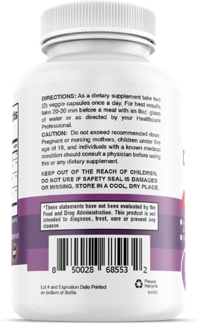 D-Mannose 1000mg Capsules with Cranberry Juice Powder, Hibiscus, and Dandelion Extracts - 30 Day Supply for Urinary Tract Health