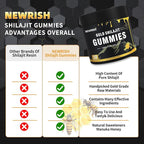 Shilajit Gummies l Manuka Honey | Himalayan shilajit |No Added Sugar I Ashwagandha, Gokshura| Fulvic Acid & 85+ Trace Minerals I for Men, Women I Non-GMO I 100% Natural & Organic I 30 Gummy
