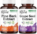 Wild & Organic Pine Bark Extract 120 Capsules & Grape Seed 120 Capsules
