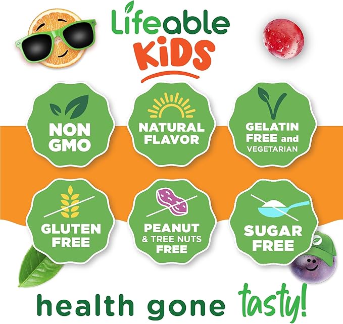 Lifeable Sugar Free Kids Biotin Gummies | 5000mcg | Great Tasting Biotin Supplement | Biotin Gummies for Hair Growth, Skin and Nail Health | Hair Vitamins for Kids, Boys, Girls | 90 Gummies