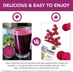 Beet Root Gummies 200mg - 8-in-1 Heart & Circulation Support Supplement - High Potency Beet Chews with Beetroot, Grape Seed, CoQ10, Vitamin C & B12 - Mixed Berry Flavor, Vegan, 90 Count