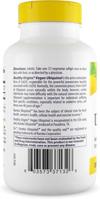 Healthy Origins Vegan Ubiquinol (Active Form of CoQ10), 100 mg - Kaneka Ubiquinol Supplements for Heart Health & Antioxidant Support - Gluten-Free & Non-GMO Supplement - 150 Veggie Gels