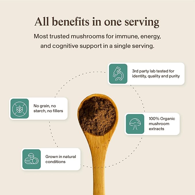 Real Mushrooms 5 Defenders - Adaptogenic Mushrooms Complex with Chaga, Reishi, Turkey Tail, Maitake & Shiitake for Wellness Support - Mushroom Beta Glucan Capsules - 90 Count