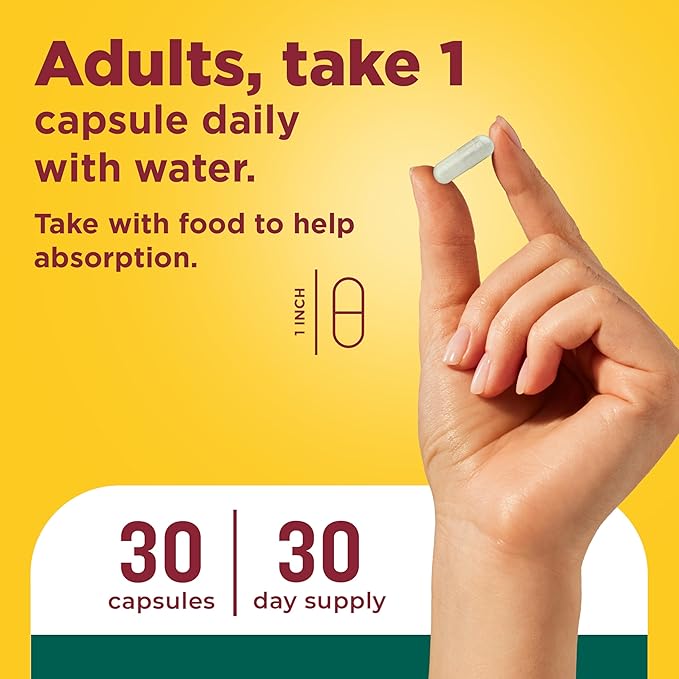 Nature Made Focus Boost Capsules, Green Tea Caffeine + L Theanine, B Vitamins, Fast Acting Focus Supplement, 30 Capsules, 30 Day Supply