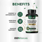 Built by Nature Vitamin B Complex – Super B Complex Vitamins for Women & Men – Energy, Stress & Immune Support – High Potency B Vitamins Complex with B12 – 180 Tablets