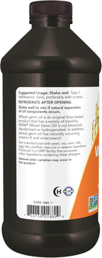 NOW Foods Supplements, Wheat Germ Oil with Essential Fatty Acids (EFAs), Nutritional Oil, 16-Ounce