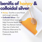 Silver Biotics Colloidal SIlver Lozenges | 60 PPM Ag₄O₄ SilverSol | Immune Support + Throat Soothing Lozenges | Manuka Honey | 21 Count