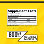 Primaforce Alpha Lipoic Acid 600mg Per Serving, 240 Capsules, 120 Servings