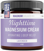 Magnum Solace Magnesium Lotion – Nighttime Magnesium Cream – Apply to Legs, Arms or Chest - Topical Magnesium Chloride – USA Made and Safe for Kids (Lavender)