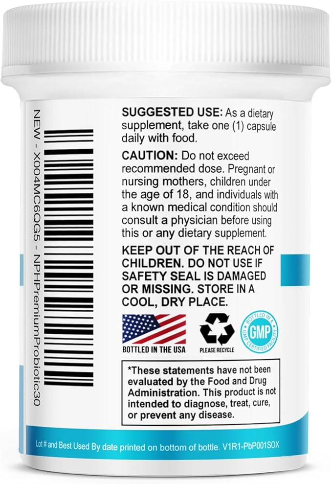Nature's Physician Probiotics - 100 Billion CFU Per Capsule - 16 Strains + Prebiotics - Best Probiotic Supplement for Women & Men - Supports Immune, Digestive Health, Constipation & Gas - 30 Capsules