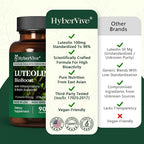 Luteolin Supplement, 98% Ultra-Purity Luteolin Extract – Plant-Based Flavonoid Supplement for Brain Health, Immune Support & Inflammatory Balance – Made in USA, 90 Vegan Capsules