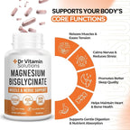 Magnesium Glycinate 400mg (Buffered Magnesium Bisglycinate Chelate) | Albion® Chelated Magnesium for Muscle & Nerve Support + Calm | High Absorption, Gentle on Stomach (1 Bottle, 120 Capsules)