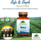 Pure Mountain Botanicals Maca Root Capsules - Kosher Vegan Caps Now with 1000 mg Organic Raw Macca and Gelatinized Maca Root Supplement