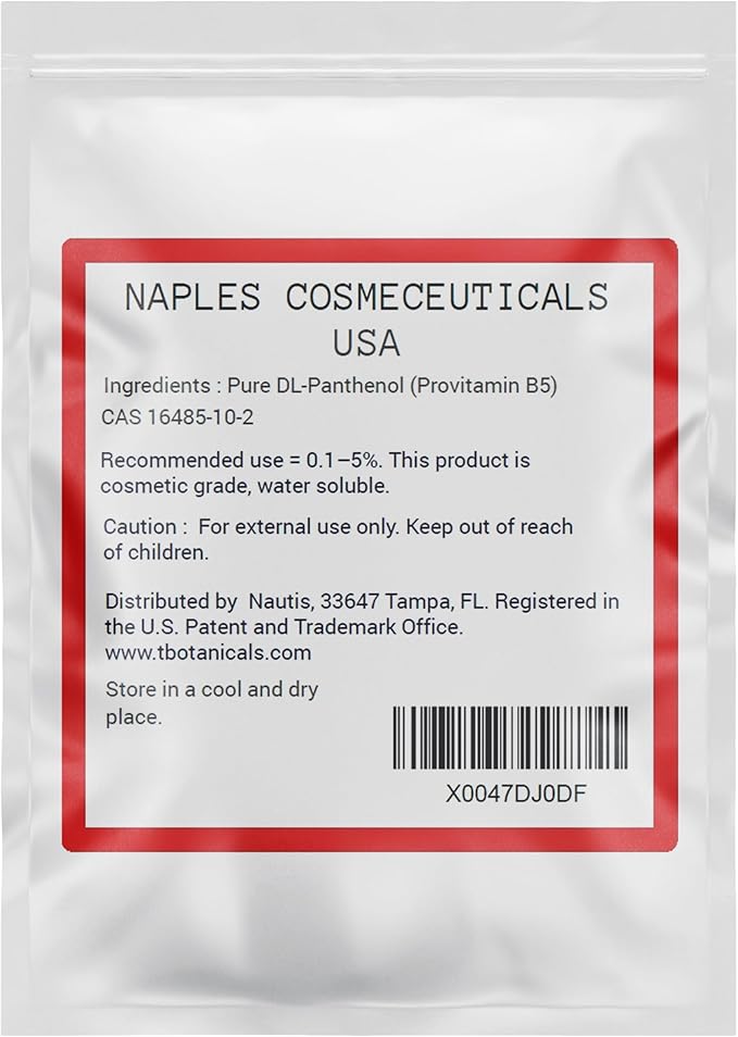 100% Pure Panthenol Powder, DL-Panthenol Powder, Provitamin B5 for Hair Care, Skin, Nails Deep Mousturizer, Use in Cosmetic Formulations or Add to Your Favorite Products (2 oz)
