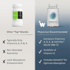 InfiniWell Defend Pro Bone & Immune Support Supplement - Vitamin A, D3 & K2 Supplement - Bioavailable, Active Nutrients - 250mcg VIT D - Aid Bone Strength, Heart Health & More (60 Capsules)