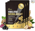 Shilajit Gummies for Men & Women | 4000mg High Potency 10-in-1 Formula with Pure Himalayan Shilajit, Ashwagandha, and 75% Fulvic Acid | Sugar-Free Vegan, 85+ Trace Minerals 4000mg / 3 Bag
