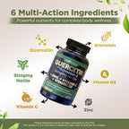 Quercetin with Vitamin C and Zinc - Nettle Quercetin - Quercetin 500mg - Quercetin with Bromelain - Zinc Quercetin + Vitamin D3 - 120 Veggie Caps - (Non-GMO, Gluten-Free, Vegan) - 4 Month Supply