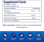 Valerian Root for Sleep and Relaxation - Gentle Magnesium Supplement for Sleep and Mood Support with Passion Flower and Valerian Root Extract - Vegan Non-GMO & Made in the USA - 100 Servings