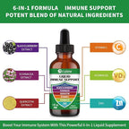 Zinc Quercetin Vitamin C D3 Liquid Immune Support with Organic Echinacea Elderberry, Immune Defense Drops Supplement for Adults- Vegan, Non-GMO, Gluten Free - 1 Fl Oz