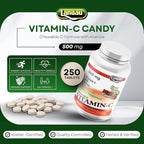 LANDAU 500mg Chewable Vitamin C Candy for Kids & Adults – Easy-to-Take Vitamin C Supplement with Acerola – Kosher & Made in The USA – Great Tasting Berry Flavor, 250 Tablets