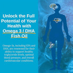 Xtendlife Omega 3 DHA Fish Oil for Heart, Brain & Joint Health - 1100mg Omega - 3 with 700mg DHA & 300mg EPA - 1 Month Supply (60 Count)