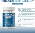 Borniu SkinRenew Probiotic for Gut and Skin Support, 5 Targeted Probiotic Strains Plus Inulin Prebiotic Fiber, Vegan, Non-GMO, 60 Capsules(1pc)