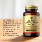 Solgar Alpha Lipoic Acid 200 mg, 50 Vegetable Capsules (Pack of 3) - Antioxidant Support - Helps to Recycle Glutathione, Vitamin C & E, CoQ-10 - Non-GMO, Vegan, Gluten Free, Dairy Free, Kosher - 150 Total Servings