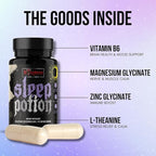 Sleep Potion, Melatonin-Free Sleep Support Capsules 120 Count, Magnesium Glycinate L-Theanine Zinc Glycinate Chamomile Jujube Seed Lemon Balm, 30 to 40 Servings, Gluten Free