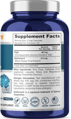 NusaPure PQQ Supplement 40 mg, 120 Veggie Capsules, Non-GMO, Pyrroloquinoline Quinone Disodium Salt, Bioperine & Vegan