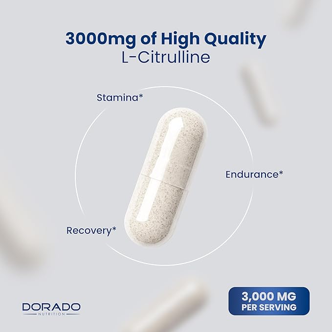 L Citrulline 3000mg Supplement (240 Capsules) Support L Arginine & Nitric Oxide Pills - L-Citrulline For Men & Women - Muscle Recovery & Pump Supplement - 3rd Party Tested, Vegan, Non-GMO - USA Made