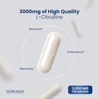 L Citrulline 3000mg Supplement (240 Capsules) Support L Arginine & Nitric Oxide Pills - L-Citrulline For Men & Women - Muscle Recovery & Pump Supplement - 3rd Party Tested, Vegan, Non-GMO - USA Made