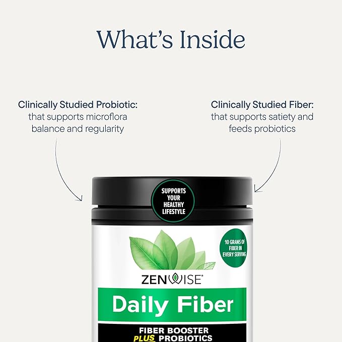 Zenwise Health Daily Probiotic Fiber Supplement with Metabolic Probiotics to Help Control Cravings and Support Digestive Health - Metabolism Support for Women & Men - 15-Day Serving