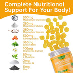 Magnesium Glycinate Gummies 500mg – Sugar Free Magnesium Gummies for Sleep, Stress, Muscle & Nerve Support – for Adults & Kids 4+, Vegan, No Melatonin (Pineapple Flavor, 60 Count)