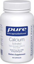 Pure Encapsulations Calcium (Citrate) - Supplement for Bone, Teeth, Colon, and Cardiovascular Health Support* - with Premium Calcium Citrate - 60 Capsules