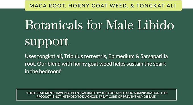 Gaia Herbs Male Libido - Herbal Supplement with Saw Palmetto, Horny Goat Weed & Oats - Traditional Herbs to Support Vitality & Energy Levels for Men - 120 Vegan Liquid Phyto-Capsules (120 Servings)