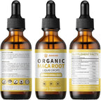 Organic Maca Root Liquid Drops with Ashwagandha,Goji Berry,Ginger,Magnesium and L-Arginine for Women and Men,Ashwagandha Maca Root Supplements Tincture 2 Fl Oz