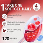 Premium Astaxanthin 12mg Antioxidant Supplement with Vitamin E – 120 Softgels, 4 Month Supply, Microalgae Source, Supports Skin, Eye & Joint Health, Non-GMO, Gluten & Soy Free