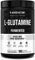 Jacked Factory L-Glutamine Powder 100 Servings - Vegan Fermented L Glutamine Supplement for Post Workout Muscle Recovery, Immunity, Digestive Health | No Artificial Filler - Unflavored