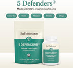 Real Mushrooms 5 Defenders - Adaptogenic Mushrooms Complex with Chaga, Reishi, Turkey Tail, Maitake & Shiitake for Wellness Support - Mushroom Beta Glucan Capsules - 90 Count